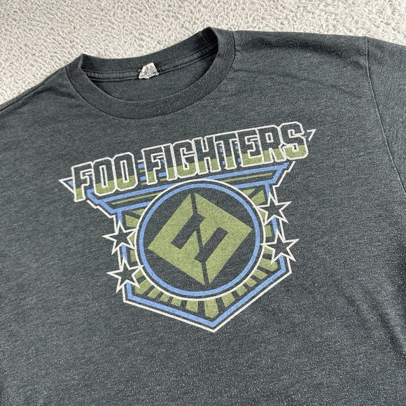 Foo Fighters Shirt Mens Medium Gray NJ Tour Rocker Band Tee‎ Metal Double Sided - Picture 1 of 7